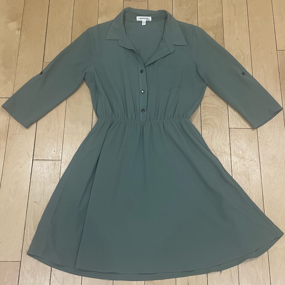 Green fit & flare dress